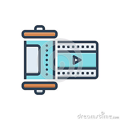 Color illustration icon for film, script and video Cartoon Illustration