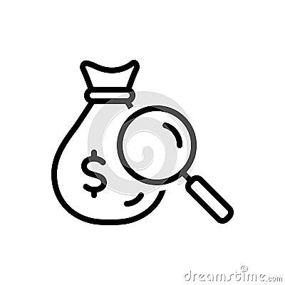 Black line icon for Findings, checking and enquiry Vector Illustration