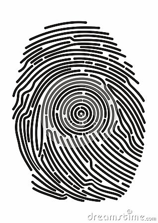 Icon Fingerprint. Identification fingerprints. Security and prints of fingers to pass access. System of bio recognition, identifyi Vector Illustration