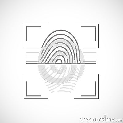 Icon fingerprint scan. Data security and biometrics access Vector Illustration