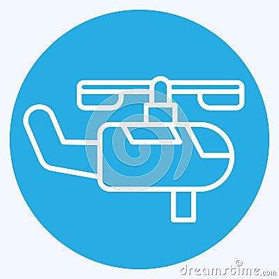 Icon Firefighting Helicopter. related to Firefighter symbol. blue eyes style. simple design editable. simple illustration Cartoon Illustration