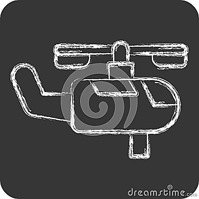 Icon Firefighting Helicopter. related to Firefighter symbol. chalk Style. simple design editable. simple illustration Cartoon Illustration