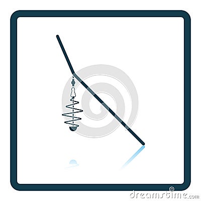 Icon of fishing feeder net on gray background, round shadow Vector Illustration