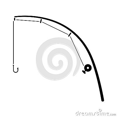 Icon fishing rod, vector Vector Illustration