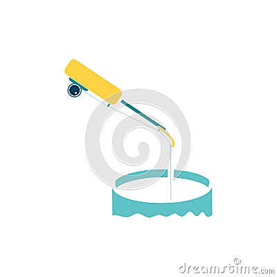 Icon of Fishing winter tackle Vector Illustration