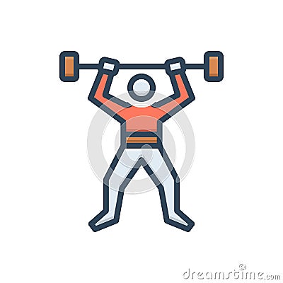 Color illustration icon for Fitness, robustness and workout Cartoon Illustration