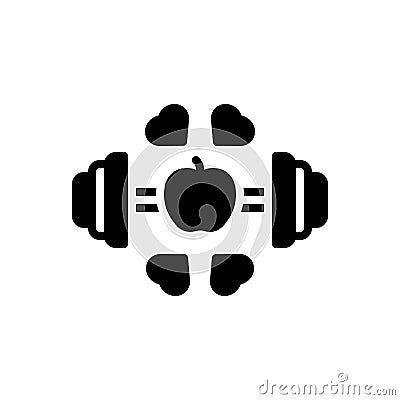 Black solid icon for fitness, workout and exercise Vector Illustration