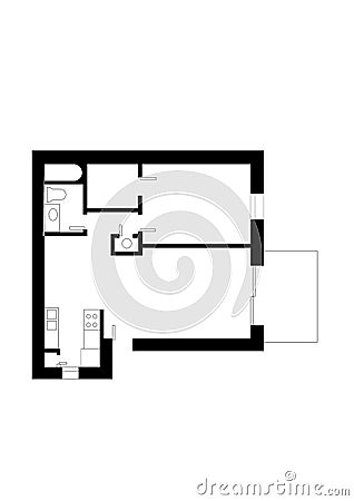 Icon floorplan. Example floor plan. Houseplan icon. Stock Photo