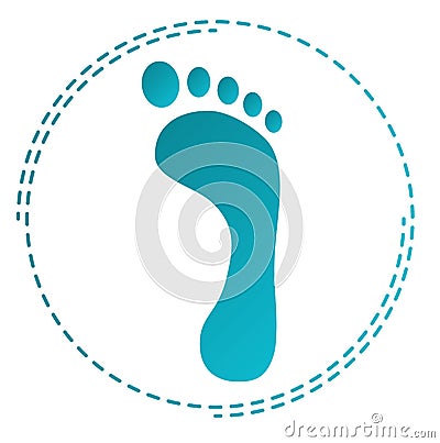 Icon footprint. Can be used for orthopedists or foot care products. Vector Illustration