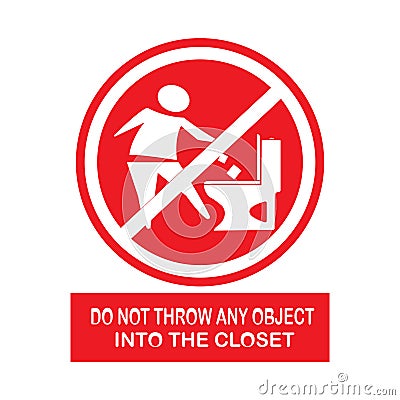 icon forbids flushing anything down the toilet Vector Illustration