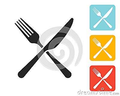 Icon fork and knife sign Vector Illustration