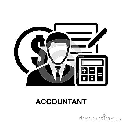 Accountant icon isolated on white background Vector Illustration