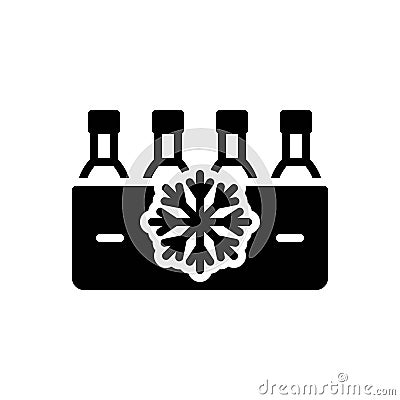 Black solid icon for Freeze, steady and refrigerate Vector Illustration