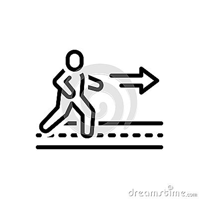 Black line icon for Further, ahead and proced Vector Illustration