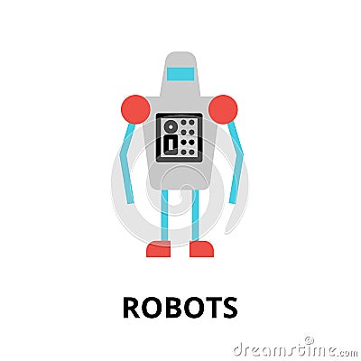 Icon of future technology - robots Vector Illustration