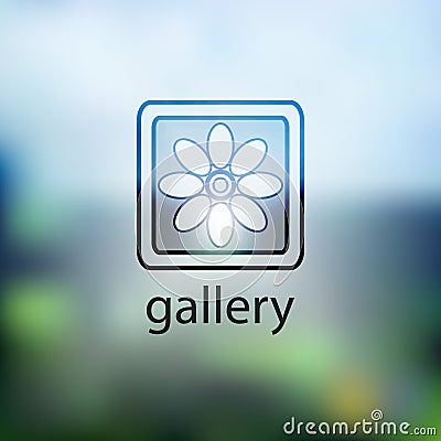 Icon Gallery. on background blurred Stock Photo