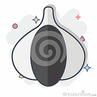 Icon Garlic. related to Herbs and Spices symbol. comic style. simple design editable. simple illustration Cartoon Illustration