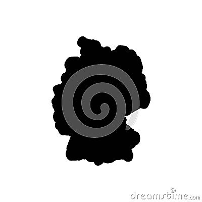 Black solid icon for Germany, map and border Vector Illustration