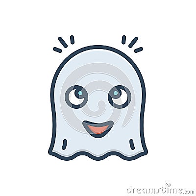 Color illustration icon for Ghost, phantom and spirit Cartoon Illustration