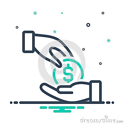 mix icon for Give Money, riches and piles Vector Illustration