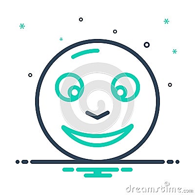 Mix icon for Glad, cheery and complacent Vector Illustration