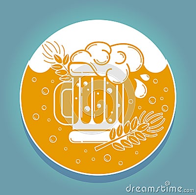 Icon glass of beer Stock Photo