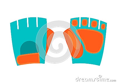 Icon of gloves. Sport equipment illustration. For training and competition design. Vector Illustration