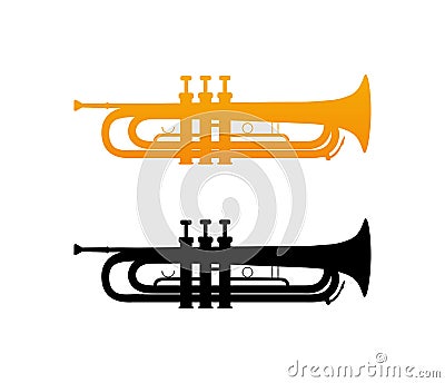 Icon of Golden Trumpet Vector Illustration