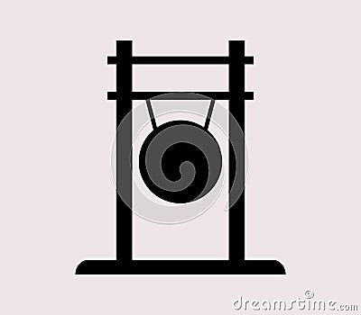 Icon gong illustrated Stock Photo