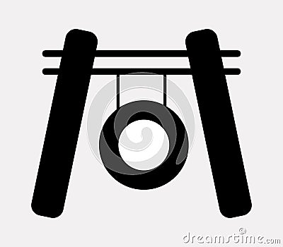 Icon gong illustrated Stock Photo