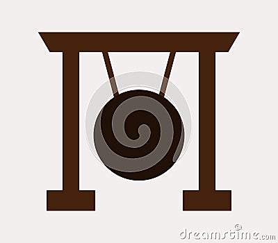 Icon gong illustrated Stock Photo