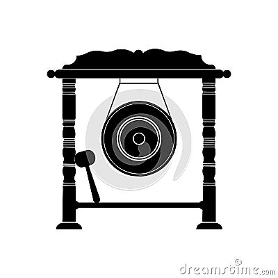 Icon of Gong or Indonesian traditional musical instrument Vector Illustration