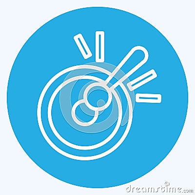Icon Gong. related to Chinese New Year symbol. blue eyes style. simple design editable Stock Photo