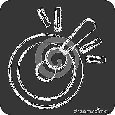 Icon Gong. related to Chinese New Year symbol. chalk Style. simple design editable Stock Photo