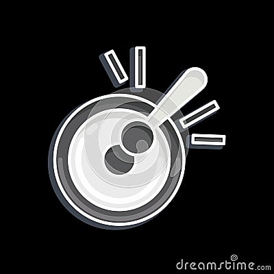 Icon Gong. related to Chinese New Year symbol. glossy style. simple design editable Stock Photo
