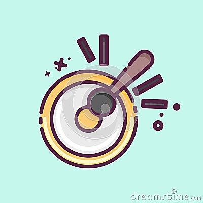 Icon Gong. related to Chinese New Year symbol. MBE style. simple design editable Stock Photo