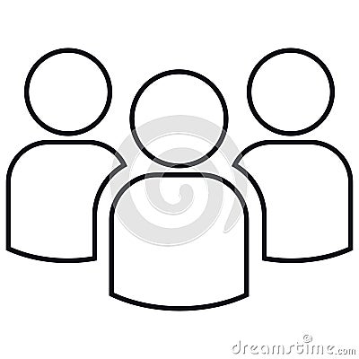 Icon of group of three people. Vector Illustration