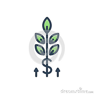 Color illustration icon for Grow, wealth and germinate Cartoon Illustration