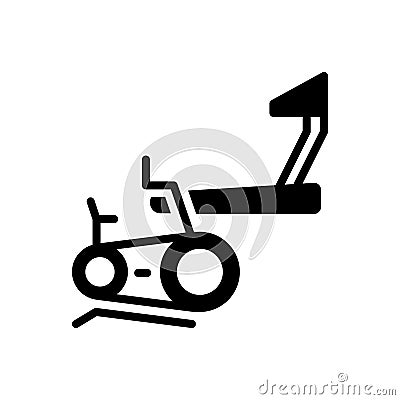 Black solid icon for Gym, athletics and exercise Vector Illustration