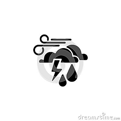 Icon. Haze storm, clouds, wind and rain. Thunderclouds, Windy weather Vector Illustration