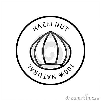 Icon Of The Hazelnut Line In A Simple Style. A Source Of Milk Of Vegetable Origin. Vector sign in a simple style Vector Illustration