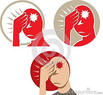 Icon of a headache or migraine Stock Photo
