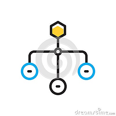 Multi color icon for Hierarchical Structure, sitemap and layout Vector Illustration