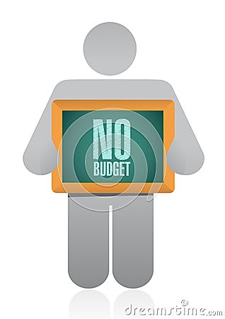 Icon holding a no budget sign illustration design Cartoon Illustration