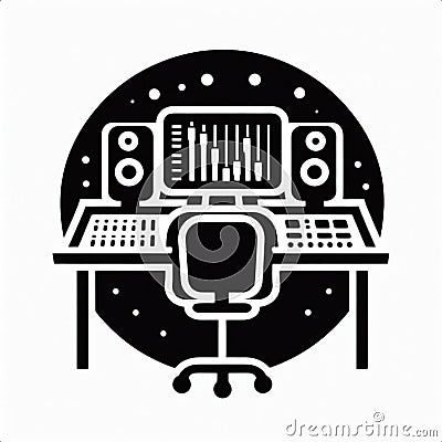 Icon of a home recording studio Stock Photo