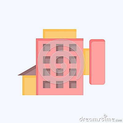 Icon Hotel. related to Leisure and Travel symbol. flat style. simple design illustration Cartoon Illustration
