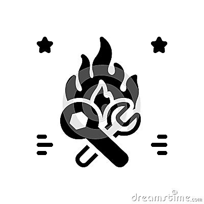 Black solid icon for Hotfix, quick and fire Stock Photo