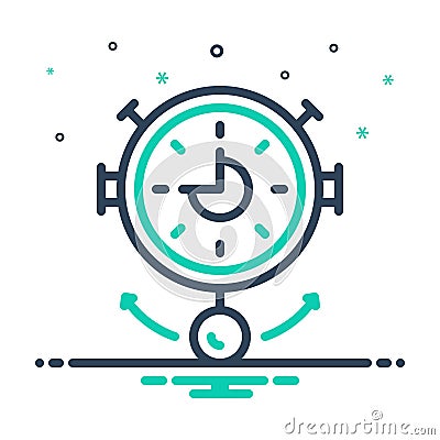 Mix icon for Hour, gong and clock Vector Illustration