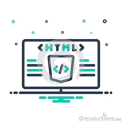Mix icon for Html, coding and programming Stock Photo