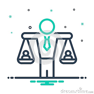 mix icon for Human Balanced Scale, equivalence and equality Vector Illustration